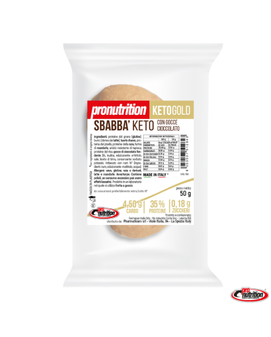 Pro Nutrition Sbabbà Keto con gocce di cioccolato 50gr Pro Nutrition Sbabbà Keto con gocce di cioccolato 50gr
