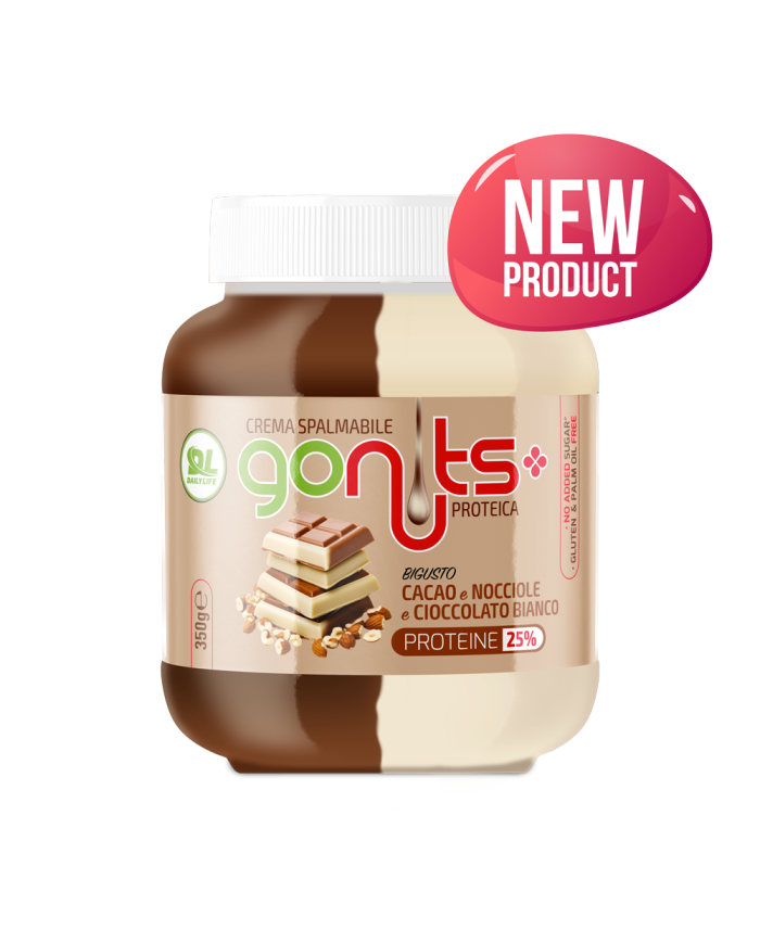 Gonuts! Cacao e nocciole e cioccolato bianco 350g