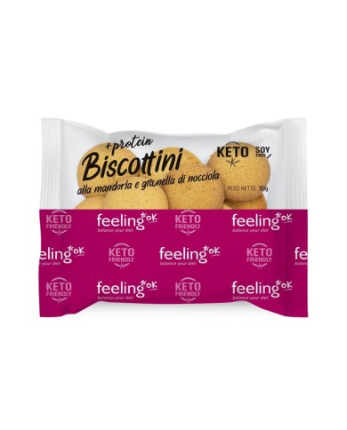 Feeling Ok Biscottini alla mandorla e granella di nocciola +protein Feeling Ok Biscottini alla mandorla e granella di nocciola +protein