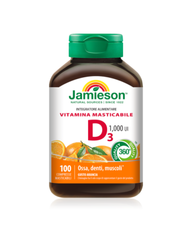 Jamieson Vitamina D3 Masticabile 100cpr Jamieson Vitamina D3 Masticabile 100cpr