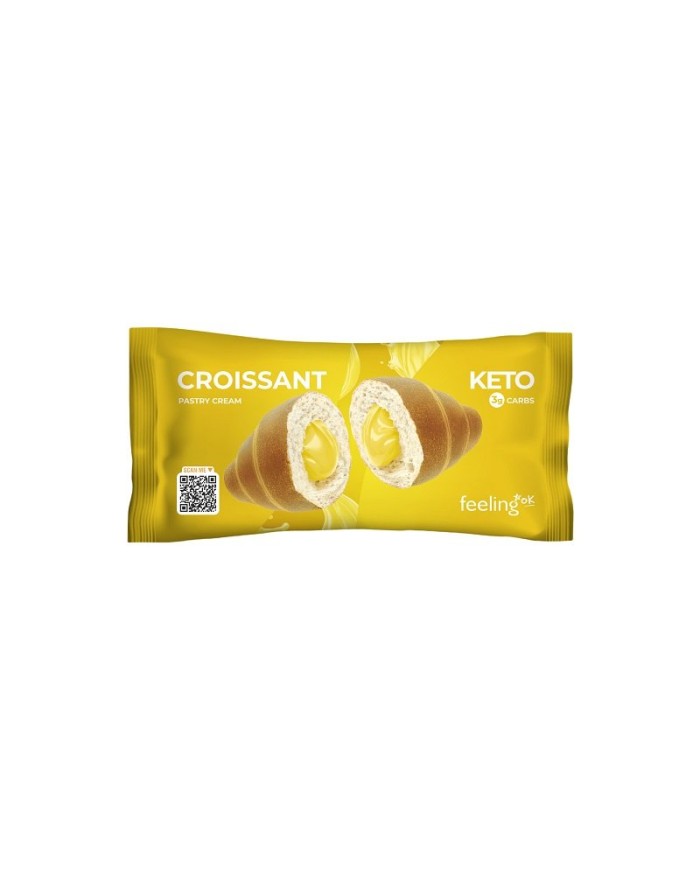 Feeling Ok Croissant ripieno di crema pasticcera +protein 50 gr Feeling Ok Croissant ripieno di crema pasticcera +protein 50 gr