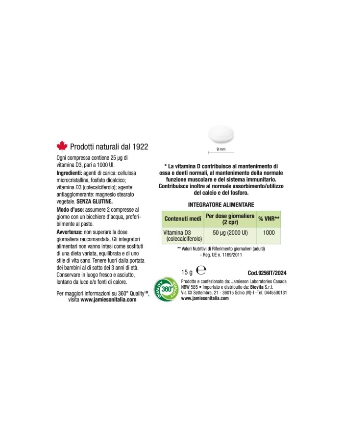 Jamieson Vitamina D3 100cpr